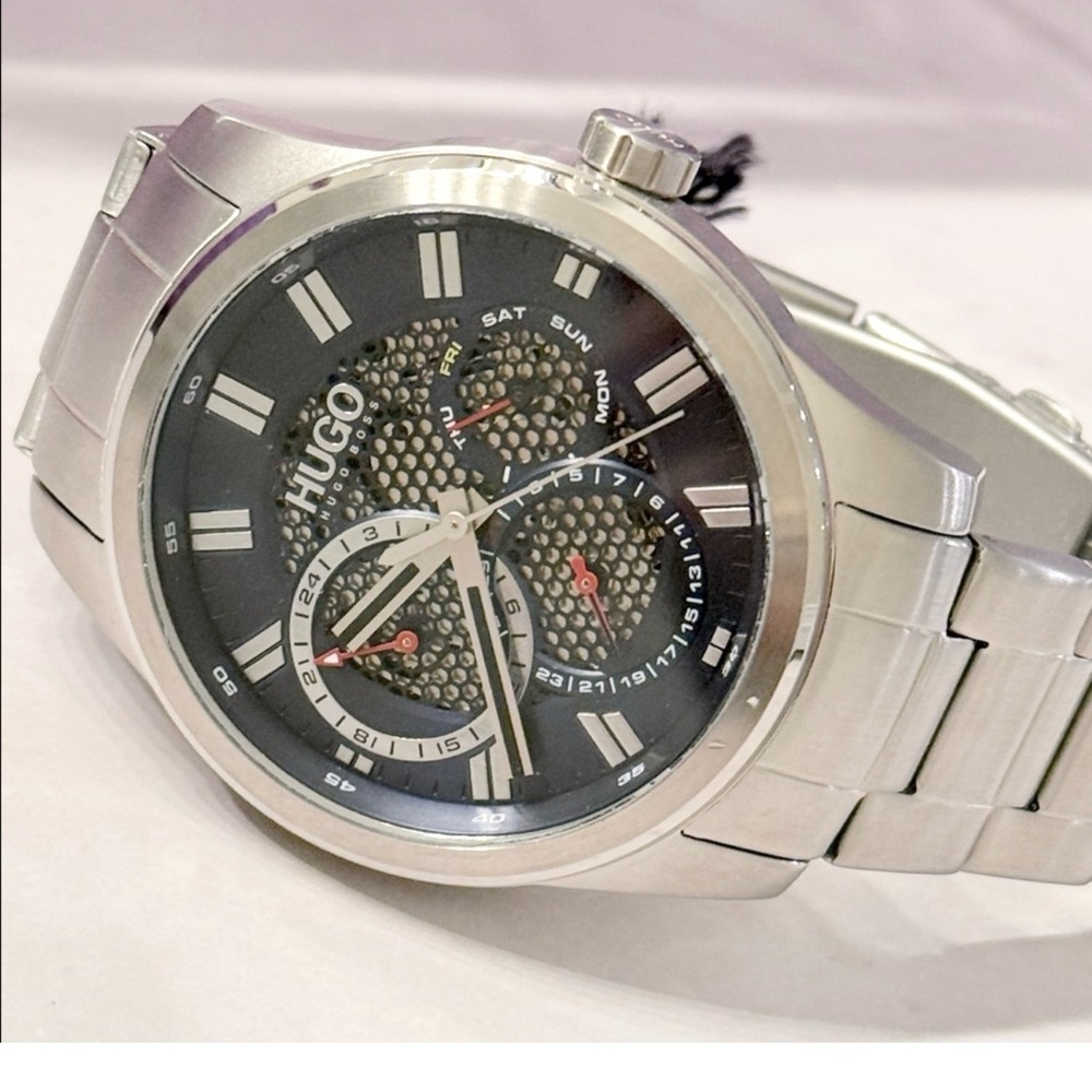 Hugo Boss Blue Dial Stainless Steel Skeleton Watch 44 MM